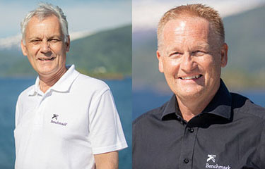 Benchmark Genetics Head -Emil Johannessen (left) and his successor, Geir Olav Melingen.