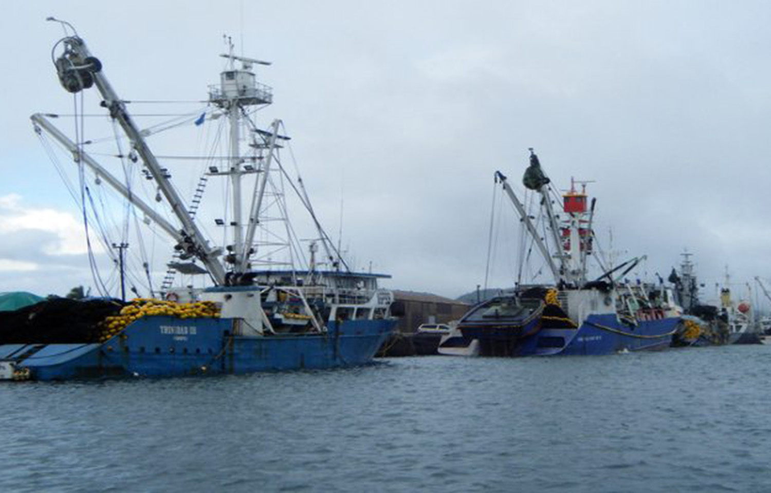 Tuna vessels at a wharf
