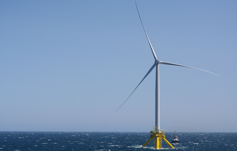 A rendering of an offshore turbine