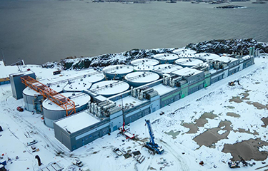 Salmon Evolution's flow-through salmon farm.