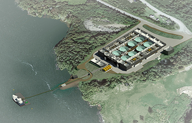 A rendering of Kelly Cove Salmon's proposed post-smolt RAS