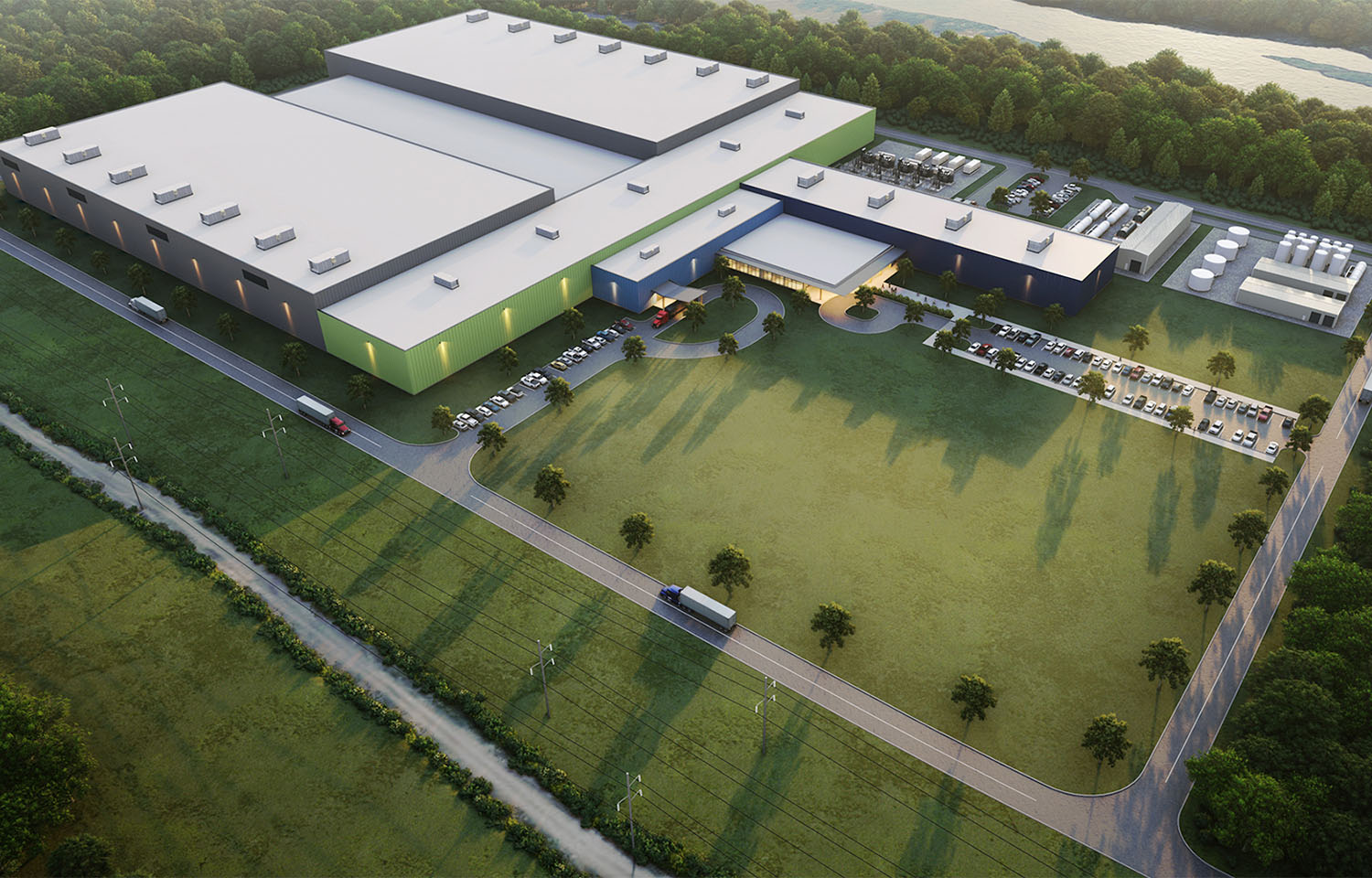 A rendering of Katahdin Salmon's planned facility