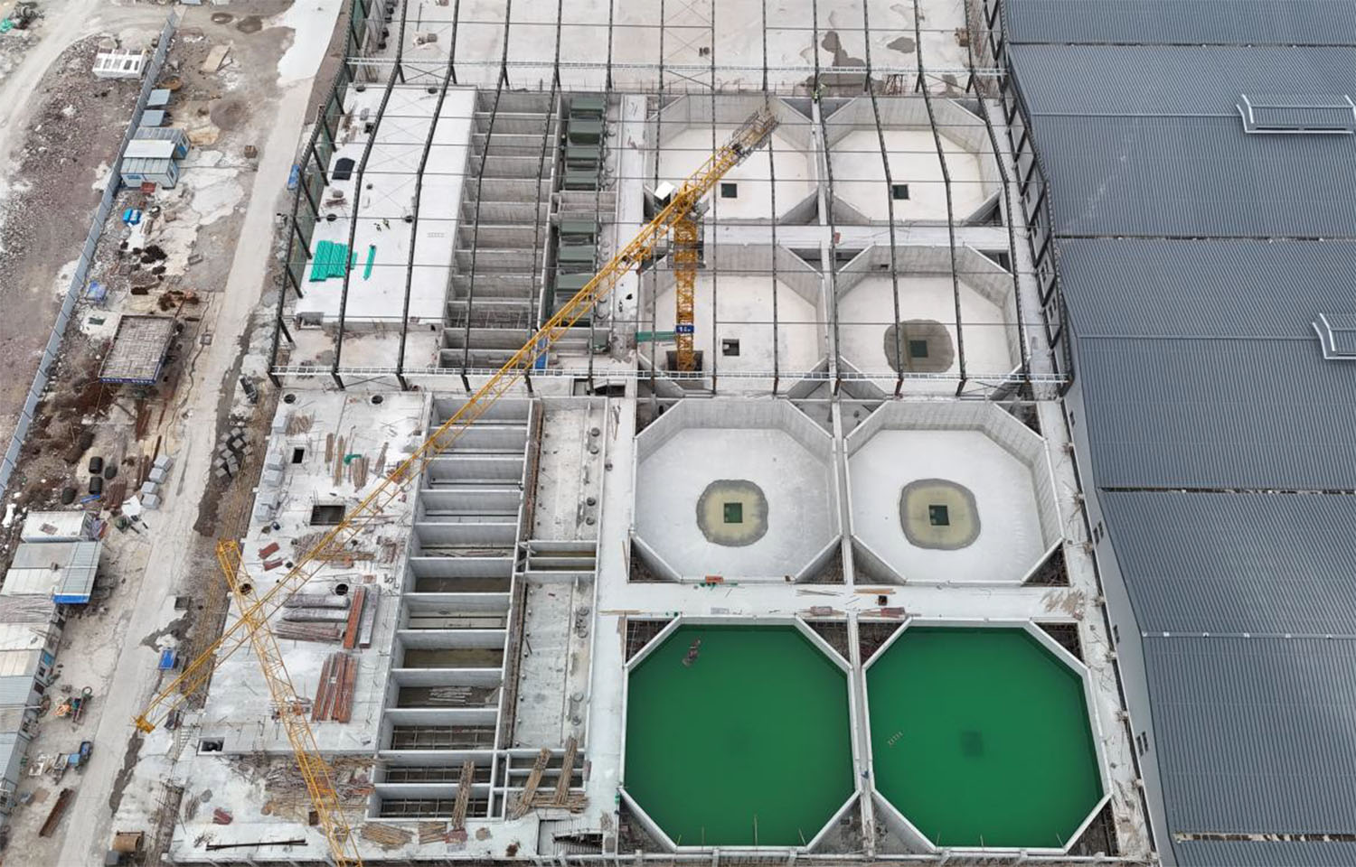 An aerial view of Nordic Aqua Partners' stage 2 facility under construction