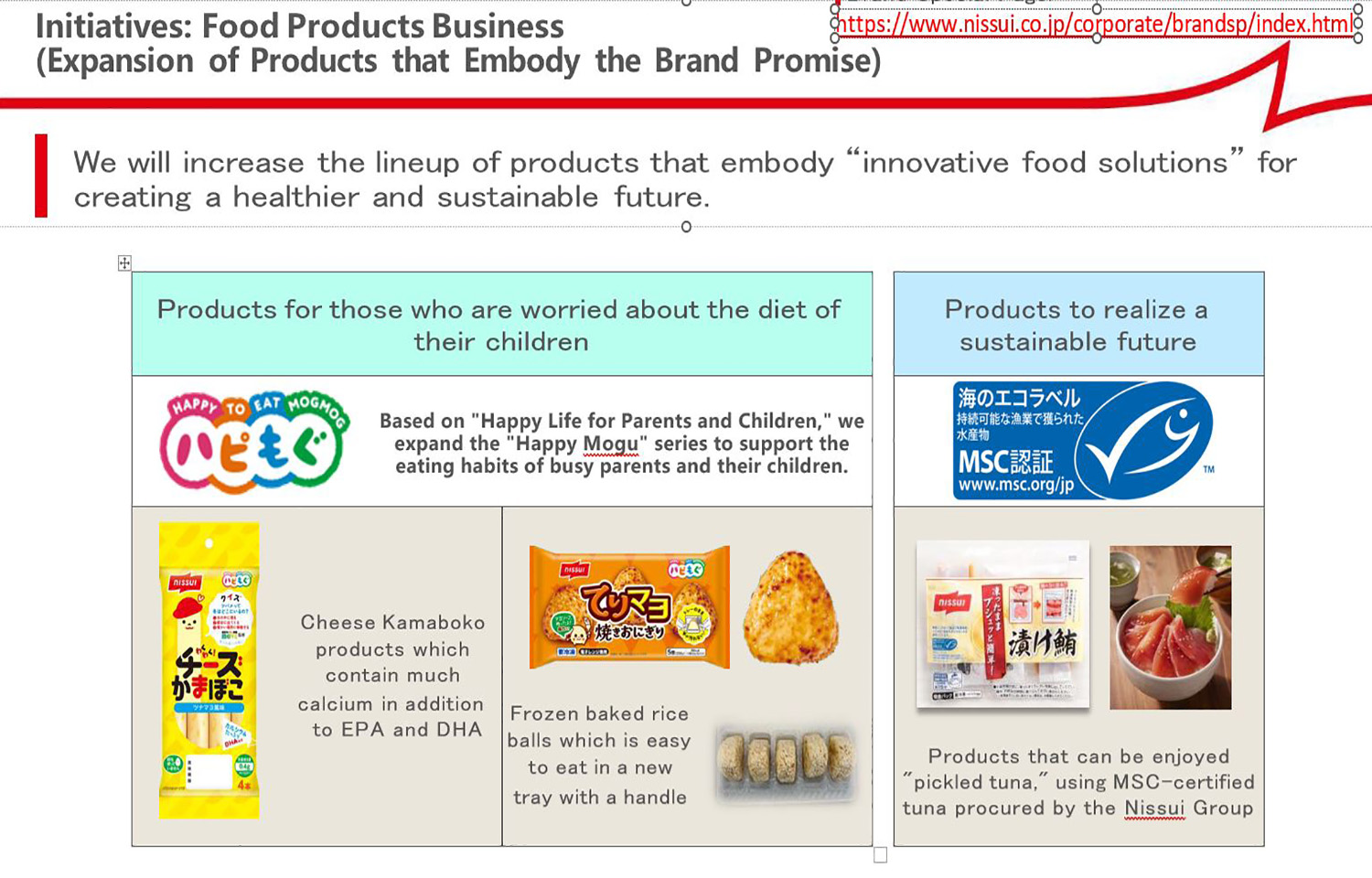 Nissui's plan to expand its European seafood sales.