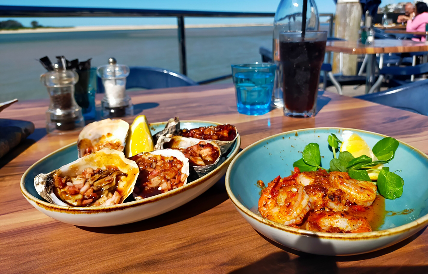Seafood served at an Australian restaurant