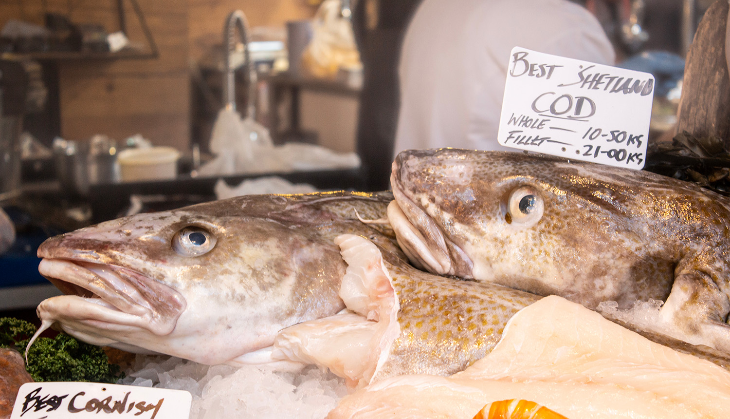 Cod from the Shetland Islands at a London auction