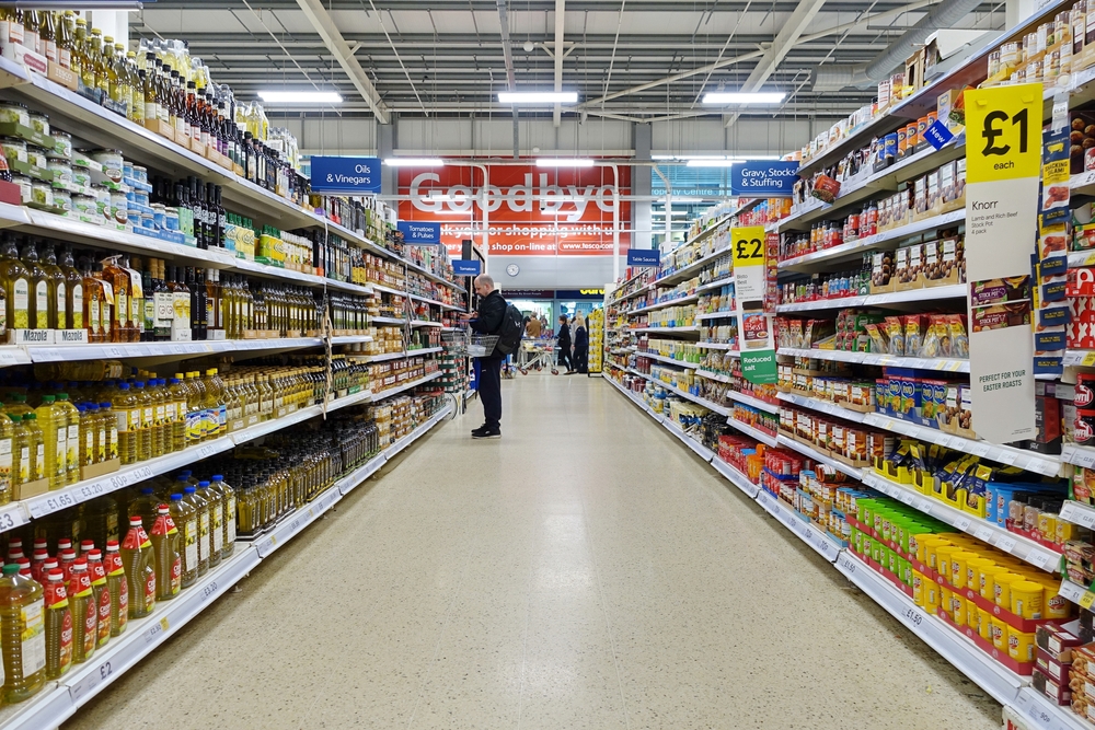 An aisle at Tesco