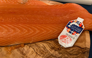 A piece of Label Rouge Scottish salmon
