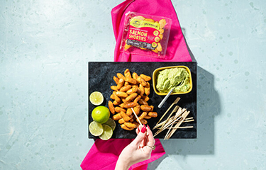 The new Blue Circle Foods salmon sausages.