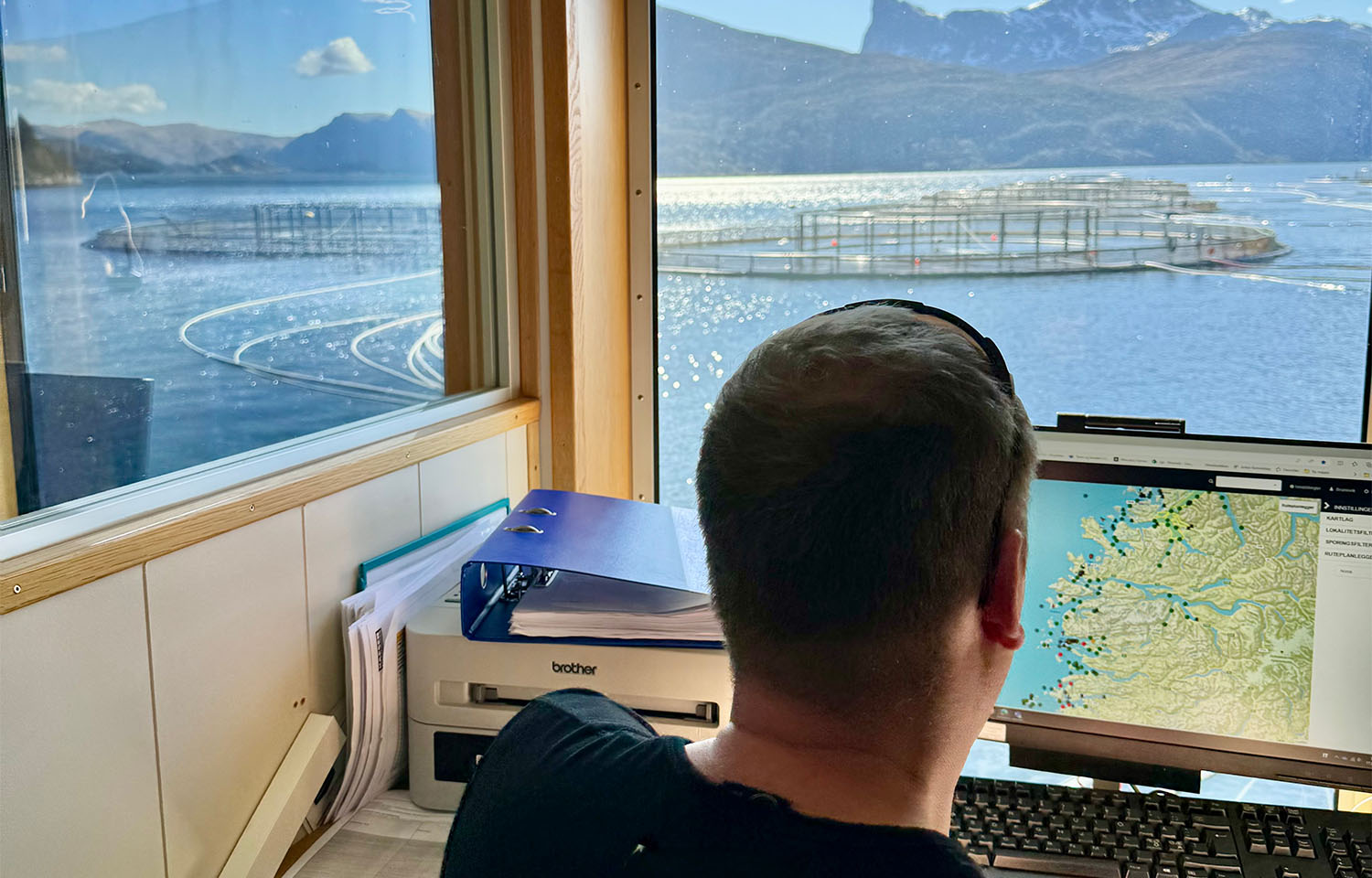An aquaculture operator using Anteo's software