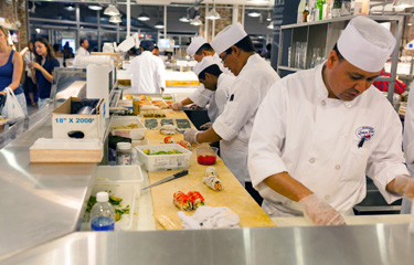 A commercial kitchen in New York City
