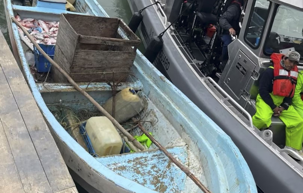 A lancha intercepted by the U.S. coast guard