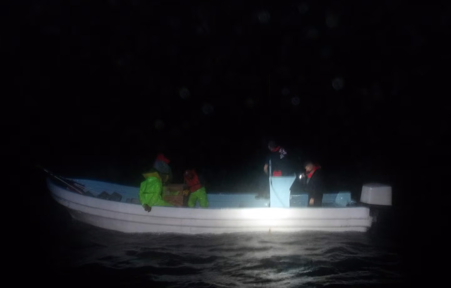 U.S. Coast Guard interdicting a lancha from Mexico