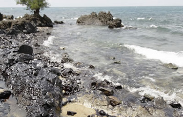 A scene from a 2006 oil spill in the Philippines.