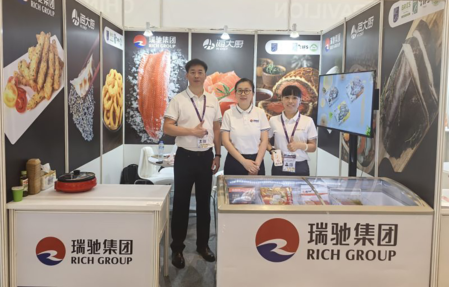 Dalian Rich representatives at the 2024 SIAL InterFOOD show in Jakarta, Indonesia