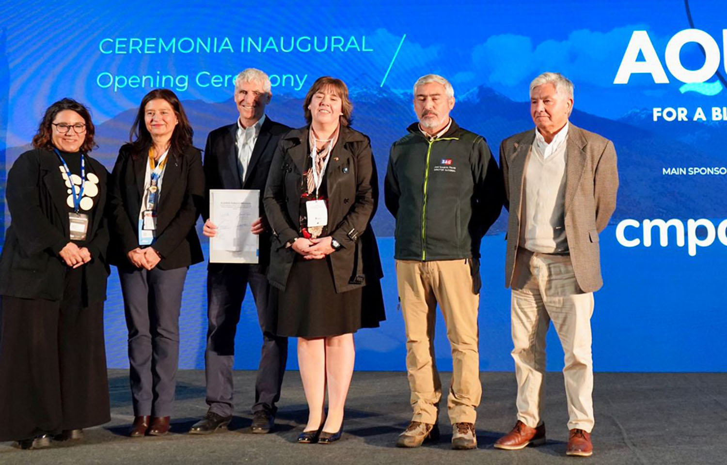 Representatives of Chile's salmon industry at the launch of the "Yelcho Project"