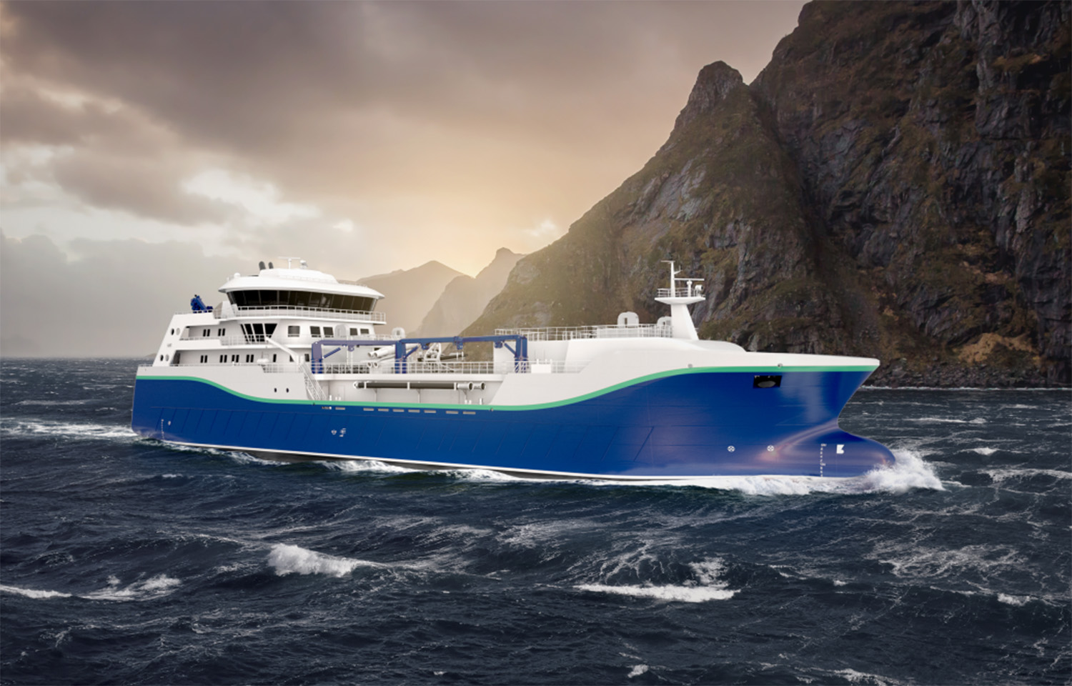 A rendering of the new wellboat commissioned by AquaShip/Intership