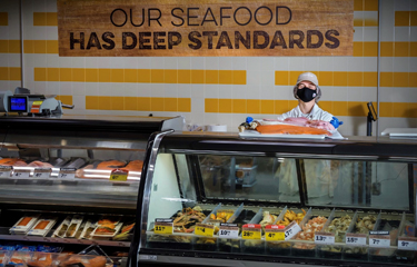 A photo of a seafood counter.