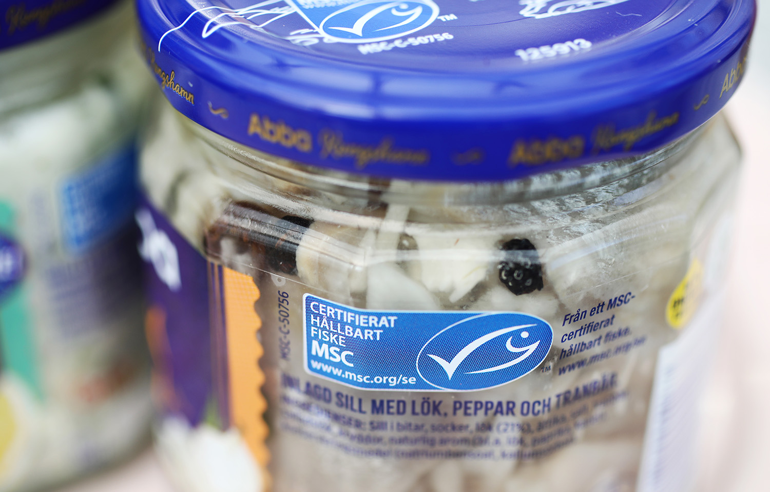MSC labelling on a seafood product jar