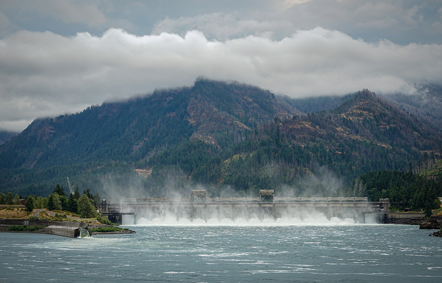 A photo of the Bonneville Dam on the Columbia River
