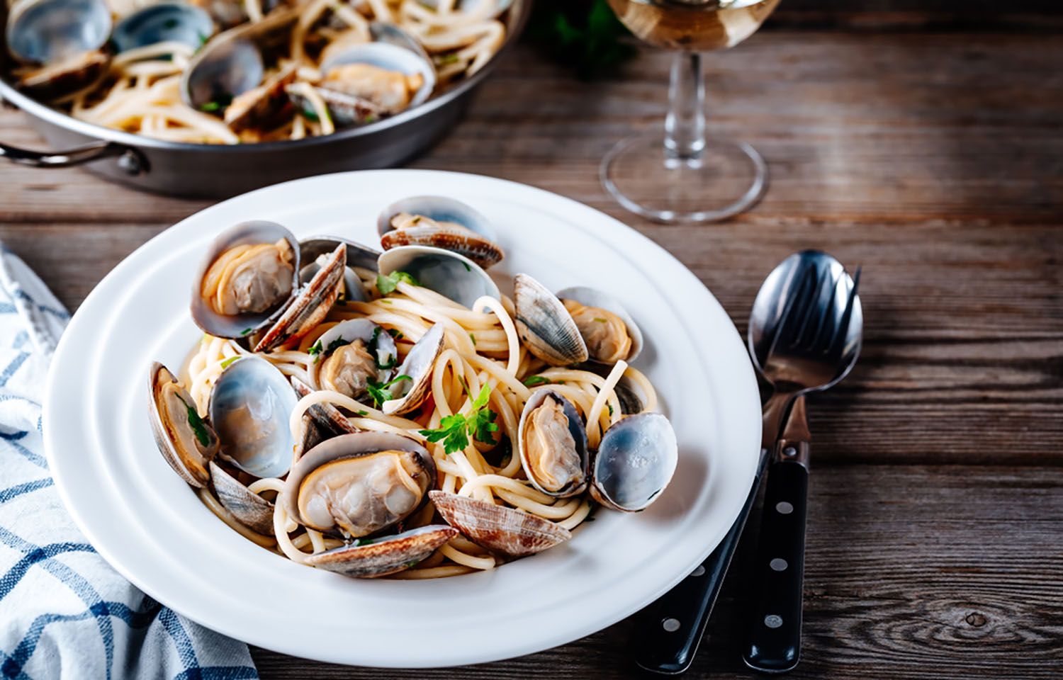 Spaghetti with clams.