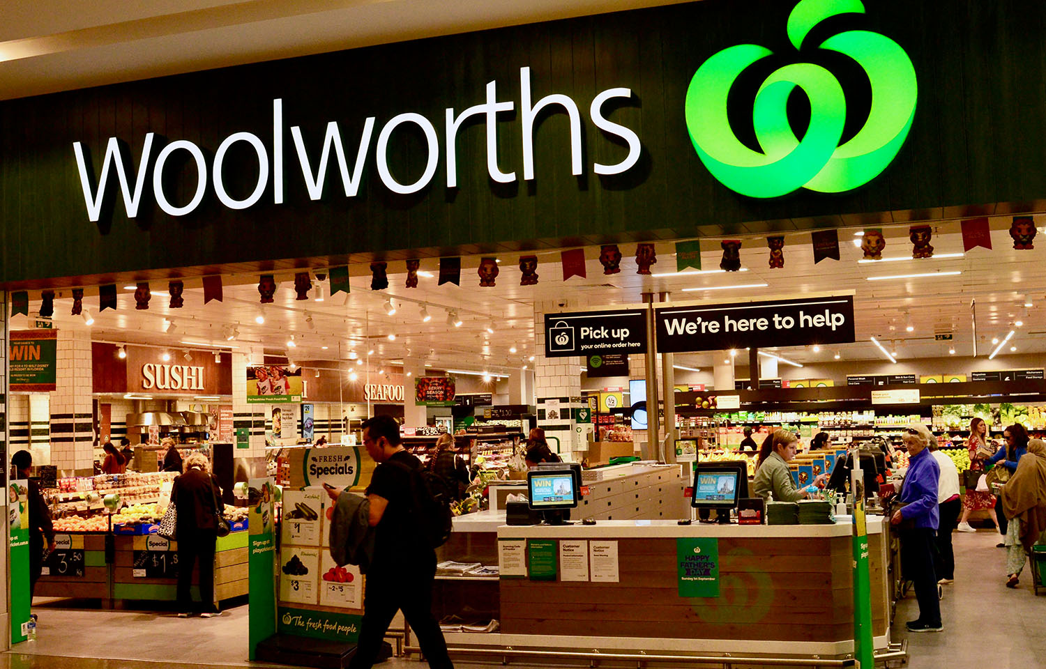 A Woolworths storefront in a mall