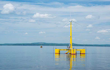 A pilot wind turbine in Maine.