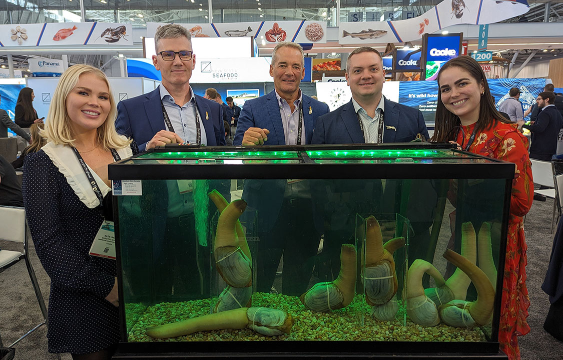Members of the Underwater Harvesters Association at the Canada pavilion at Seafood Expo North America 2024