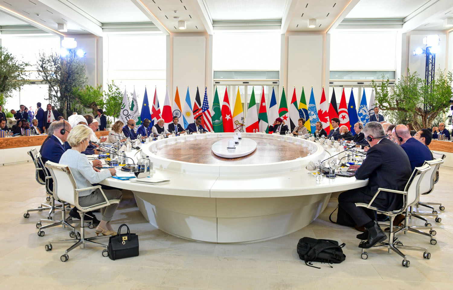 The 2024 gathering of G7 nations' leaders sitting around a large desk