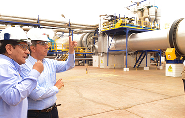 Executives at an Austral Group fishmeal plant in Peru.