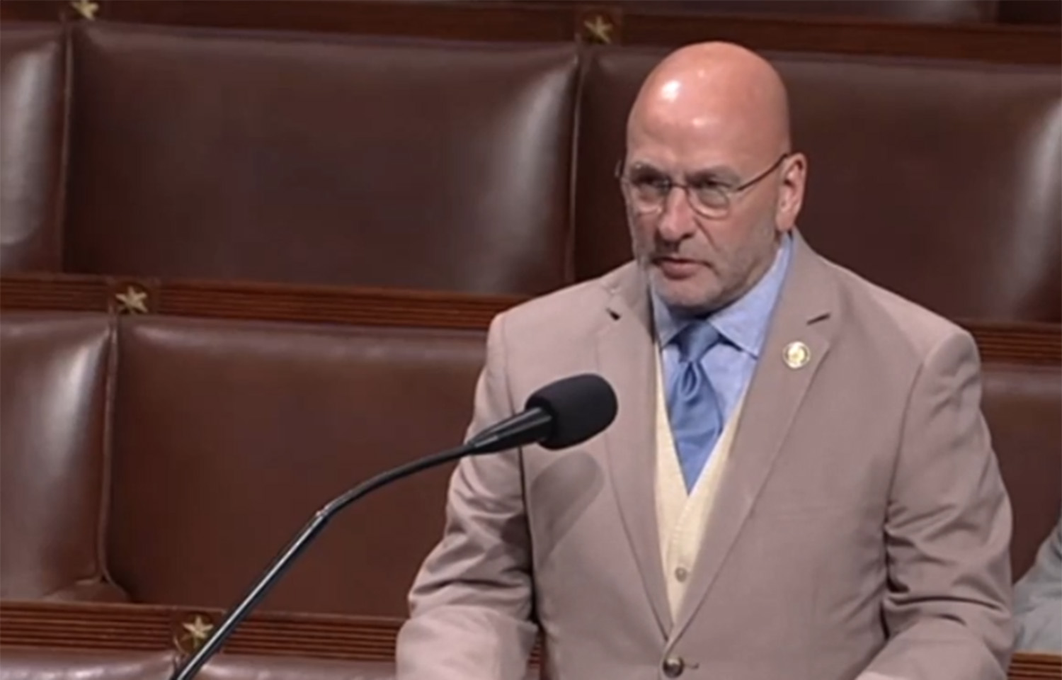 U.S. Representative Clay Higgins (R-Louisiana) promoting the Destruction of Hazardous Imports Act on the House floor