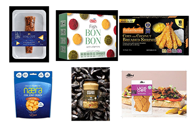 An array of products being showcased in Seafood Expo Global