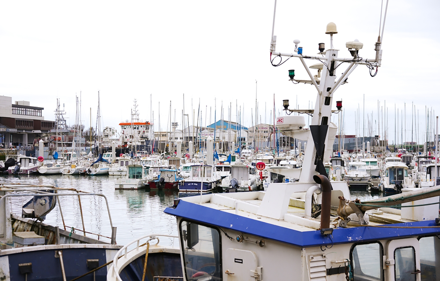 Fishing vessels docked at the port of Boulogne-sur-Mer, France