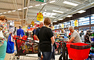 A supermarket in Flins, France.