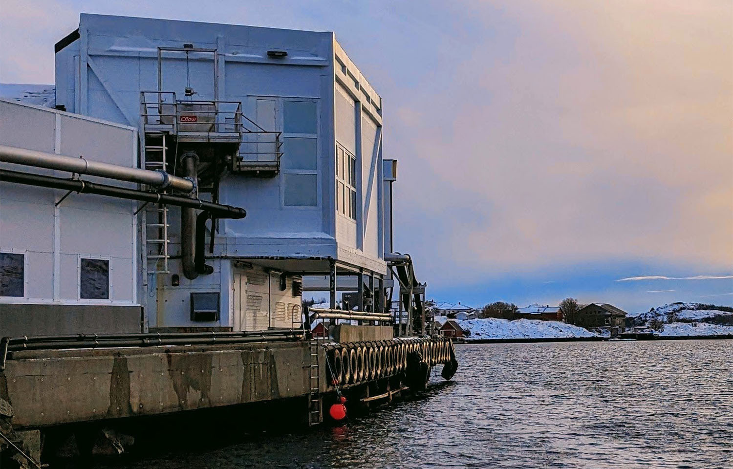 A Masoval facility on the edge of the water in Norway