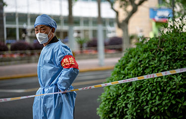 A healthcare worker in China.