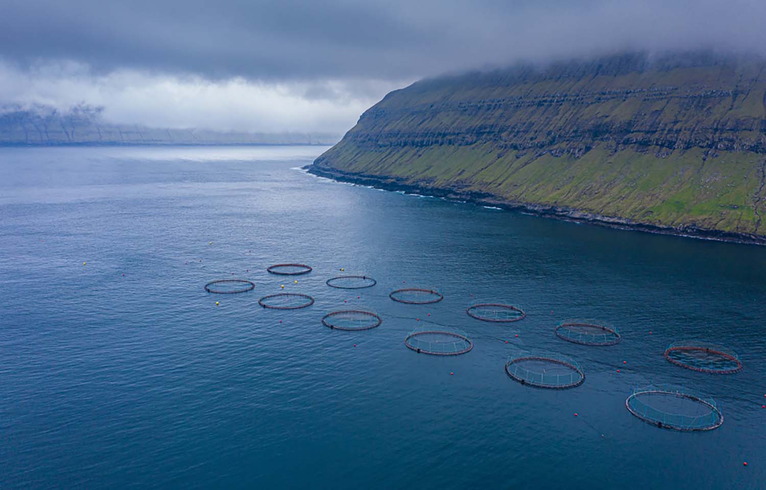 A fish farm in the Faroe Islands