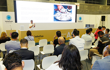 A demonstration at Seafood Expo Asia 2022