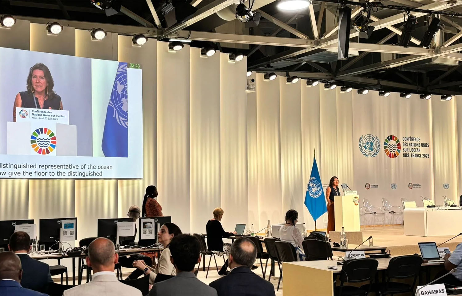 The conference area at the UN Ocean Conference in Nice, France