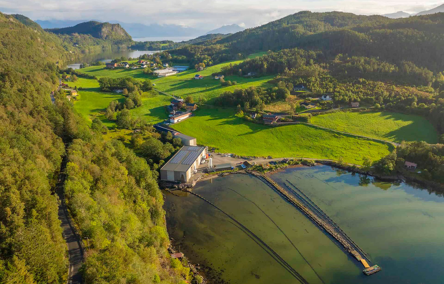 An aerial view of BioFish Holding's facility in Norway