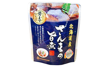 A plastic pouch pack of seafood made by Kaneyoshi