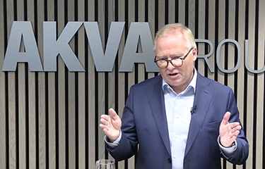 AKVA Group CEO Knut Nesse delivering the company's Q3 2023 results.