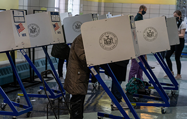 A U.S. voter at the polls.