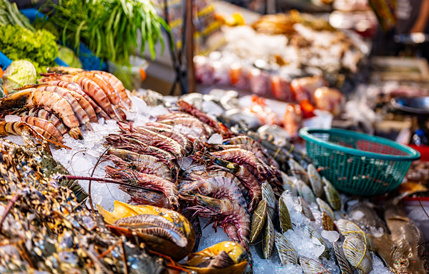 A seafood market in Thailand