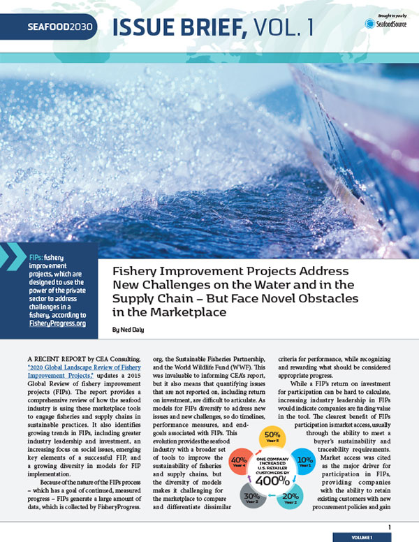 Seafood2030 Issue Brief, Vol. 1 Cover