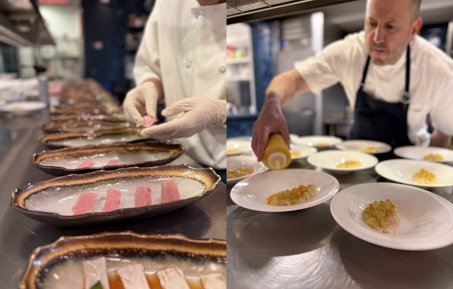 Chef Andy Kitko preparing dishes as part of JFOODO's "It Starts with Japanese Seafood" promotional campaign
