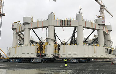 One of SalMar Aker Ocean's offshore farming rigs.