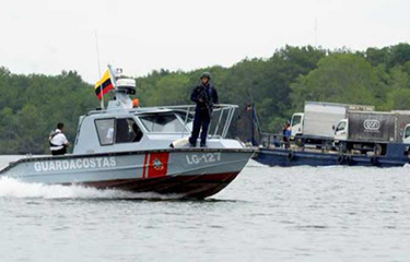 An Ecuador Coast Guard vessel patrols the country's waters.