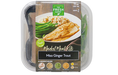 The Fresh Market's new Miso Ginger Trout meal kit.