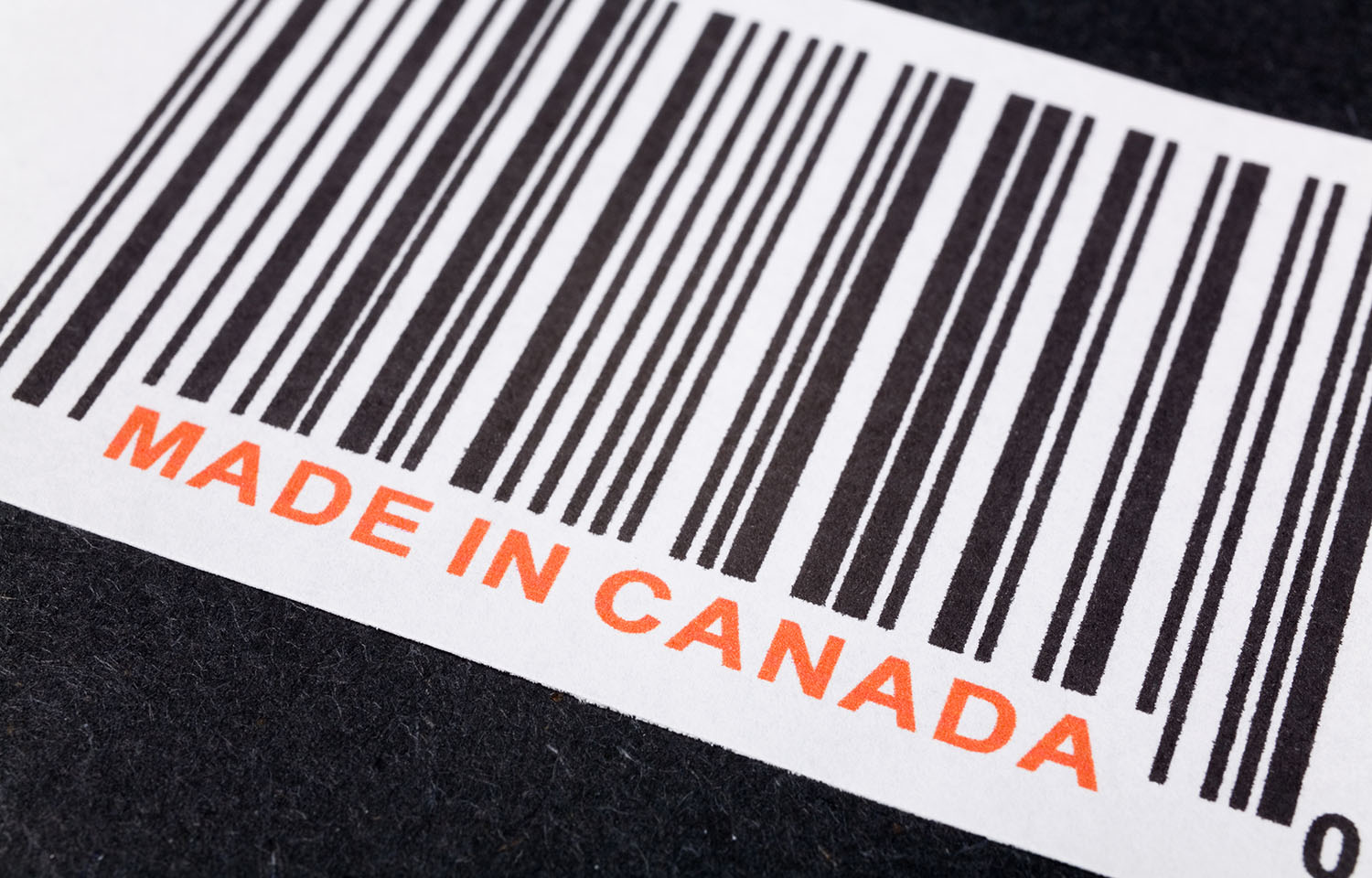 A barcode with the words "Made in Canada" underneath it